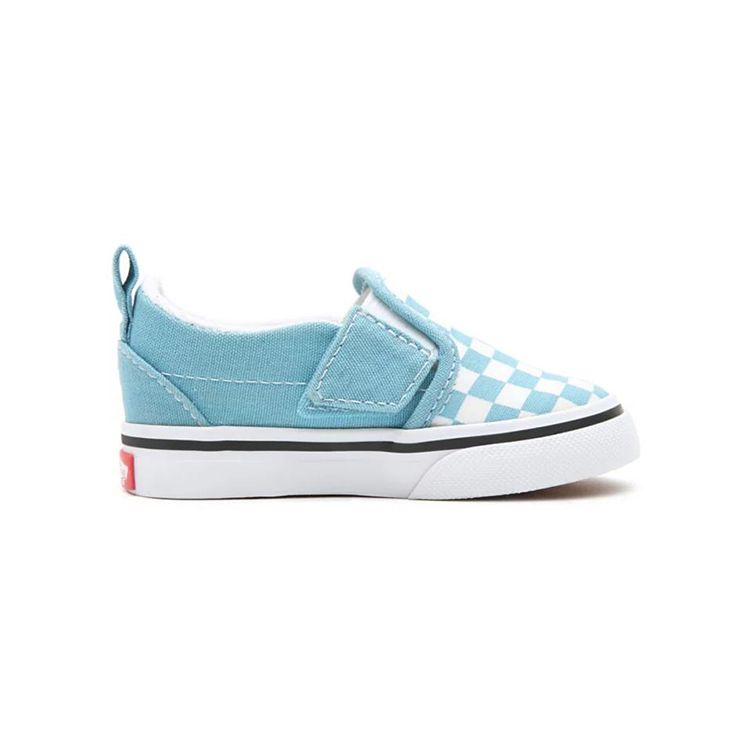 Vans Slip Resistant Durable Breathable Low Top Skate Shoes White Blue Check Baby Sneaker VN0A348830Y