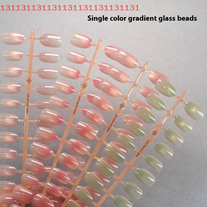 Wearable Manicure DIY Nail Charm Nail Art Manicure Decoration 30Pcs Solid Color Gradient False Nails Wearing Armor