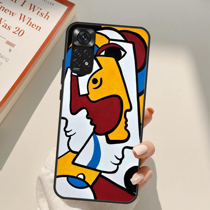 Abstract Portrait Art Painting Case For Xiaomi Redmi Note 11 10 Pro 8 9 9S 10S 11S 9A 9C 10A 10C K40 K50 Gaming Cover