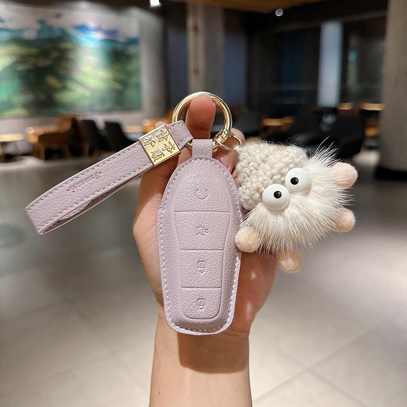 BYD Car Key Case for Song Plus DMi, Han EV, Tang DMi, Dolphin, Qin Plus, Song Pro, and Seagull Models with Buckle.
