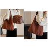 Suede Shoulder Bag Retro Design Large Capacity Crossbody Handbag Adjustable Strap Large Capacity Casual