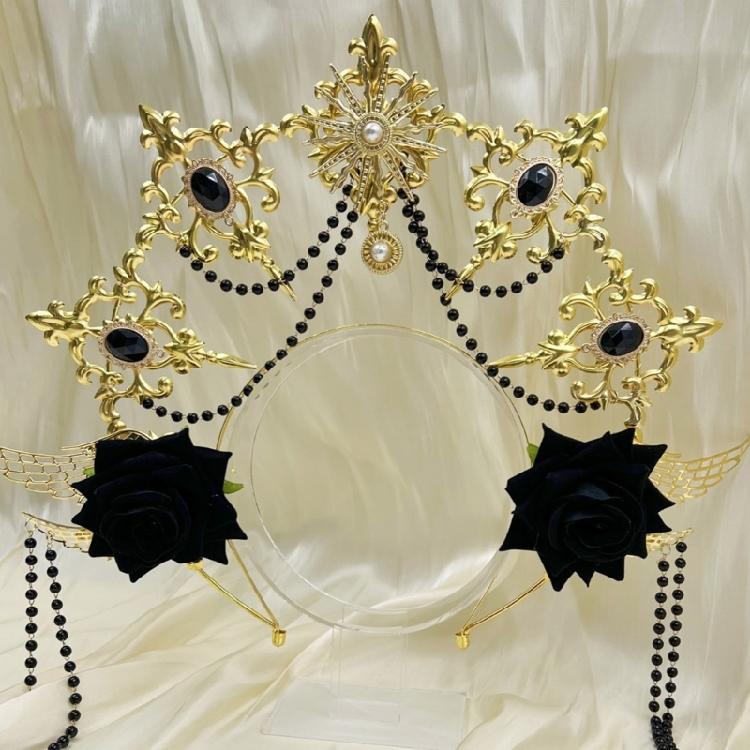 Heiligenscheine Kronen Marien Göttinnen Stirnband Göttinnen Kopfschmuck Kopfschmuck Tiaras Kronen Halloween Cosplay Hochzeitskostüm