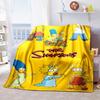 Kawaii Donut Pattern Blanket, The Simpsons Travel Flannel Blanket, Warm Blanket for Sofa Beds, Holiday Gift.