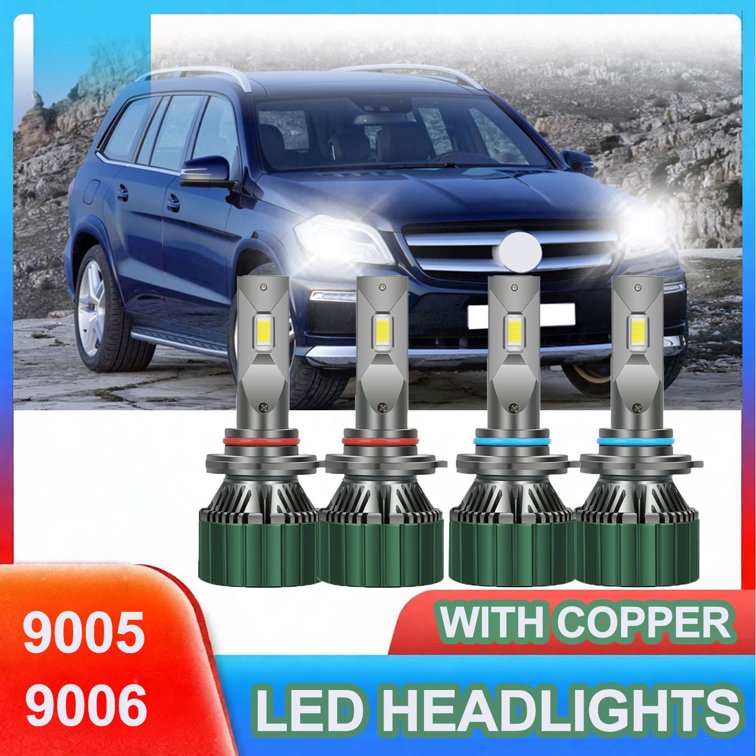 

4PCS 9005 9006 Canbus LED Headlight High Power Canbus Turbo Fan Lamp with External Drive 6000K DC12V Car Light