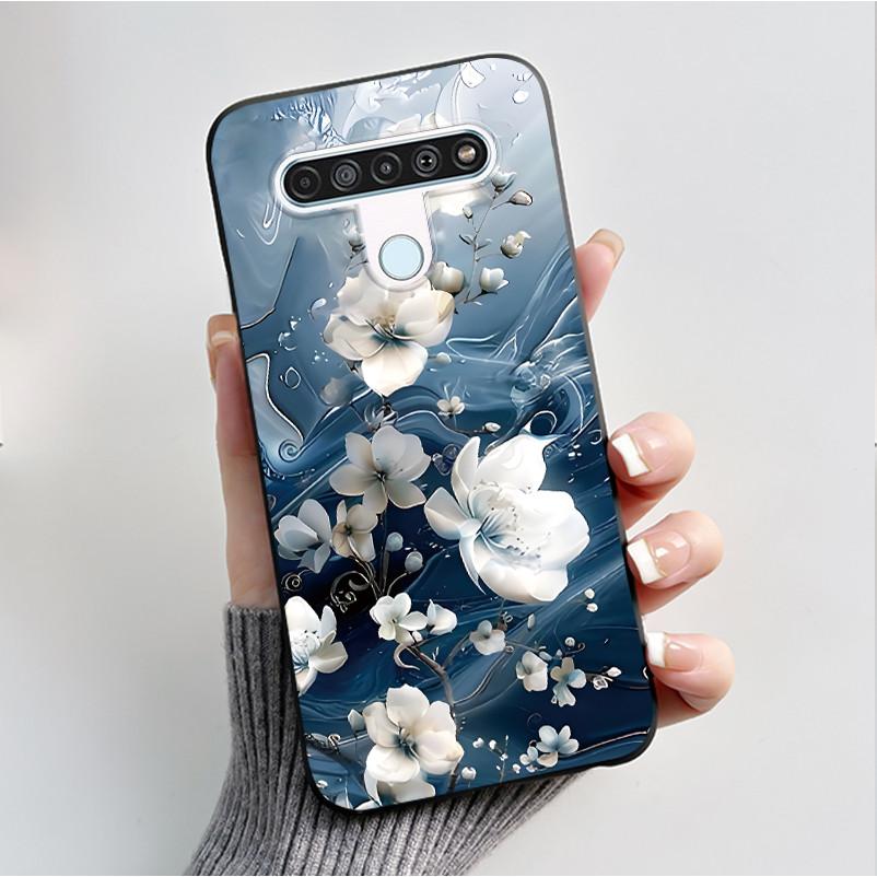 Printing Pattern Case For LG Q61 / LG K61 / LG Q70 Cover Fundas Soft Silicone Black Shell Cute Flower Cartoon Casing Coque Capa