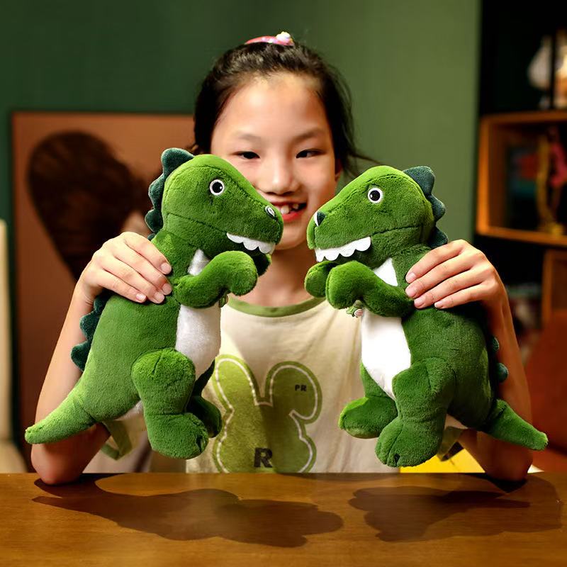 35cm Green Dinosaur Doll Simulation Plush Toy Handmade Doll Cartoon Anime Cute Pillow Cushion Home Decoration Children's Birt