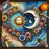 Portable Meditations Tablecloth Sun and Moon Pattern Tarots Mat Game Accessories for Gatherings Easy To Carry Design