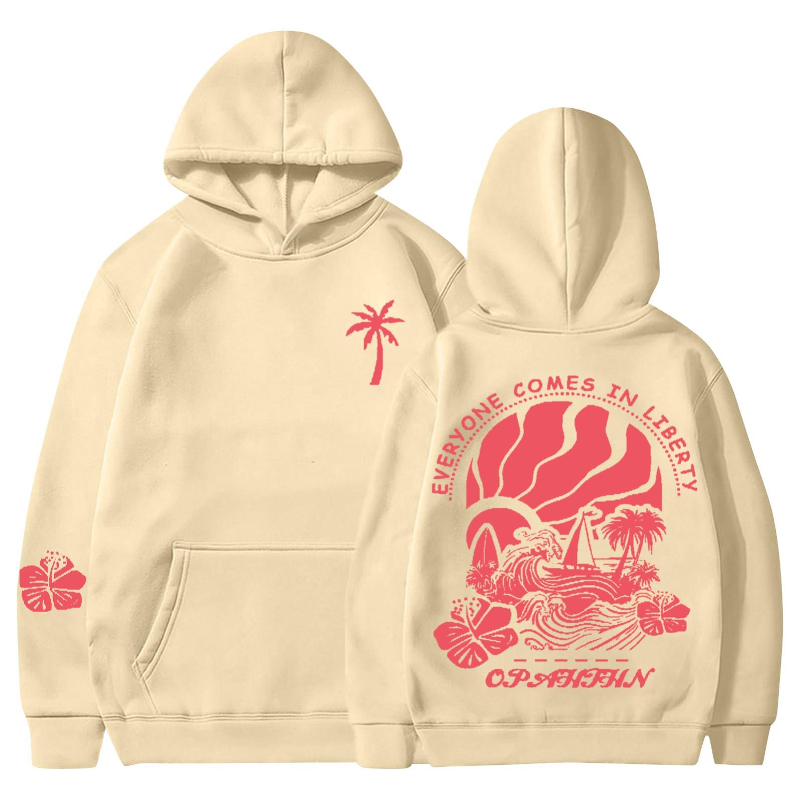 

Женская модная повседневная универсальная повседневная толстовка с капюшоном, повседневная толстовка с длинными рукавами и нашивками сверху L бежевый