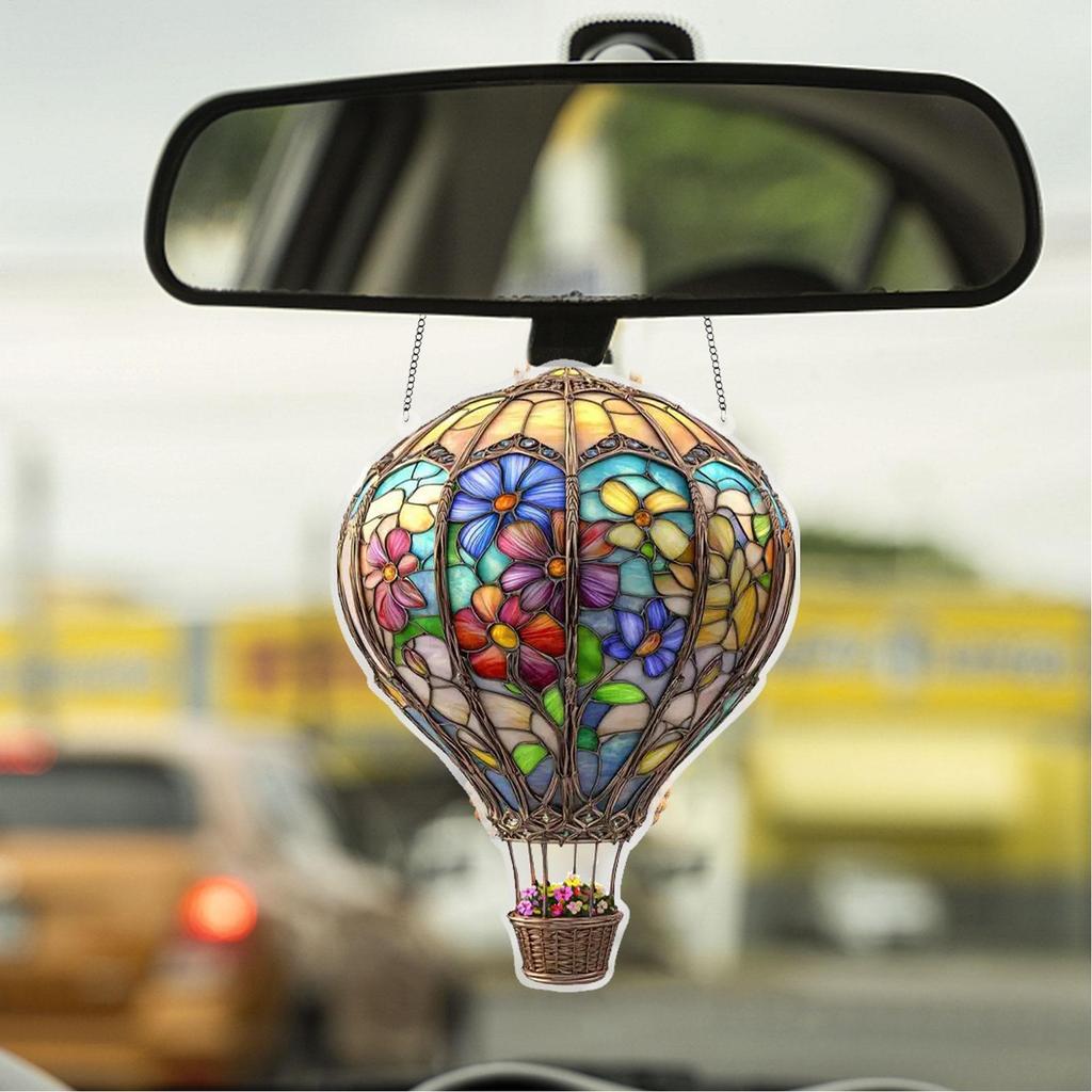 Hot Air Balloon Lantern Decoration Colorful 2d Hot Air Balloon Pendant 2D Acrylic Flat Hot Air Balloon Pendant Love Balloon