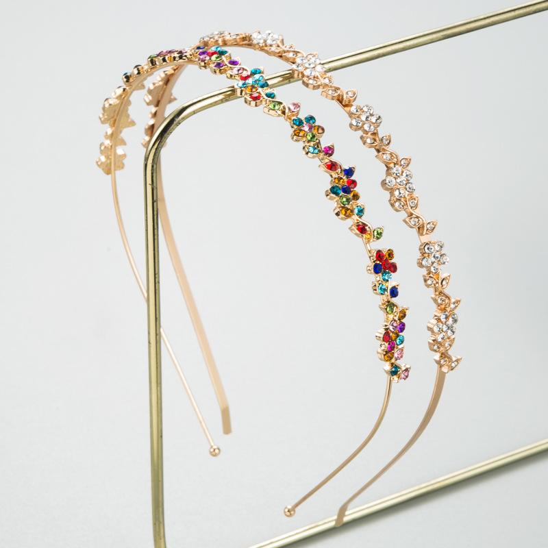 

Женский обруч для волос, металлический, темпераментный, с цветными кристаллами, обруч для волос, изысканный головной убор с повязкой для уличной съемки, вечеринки