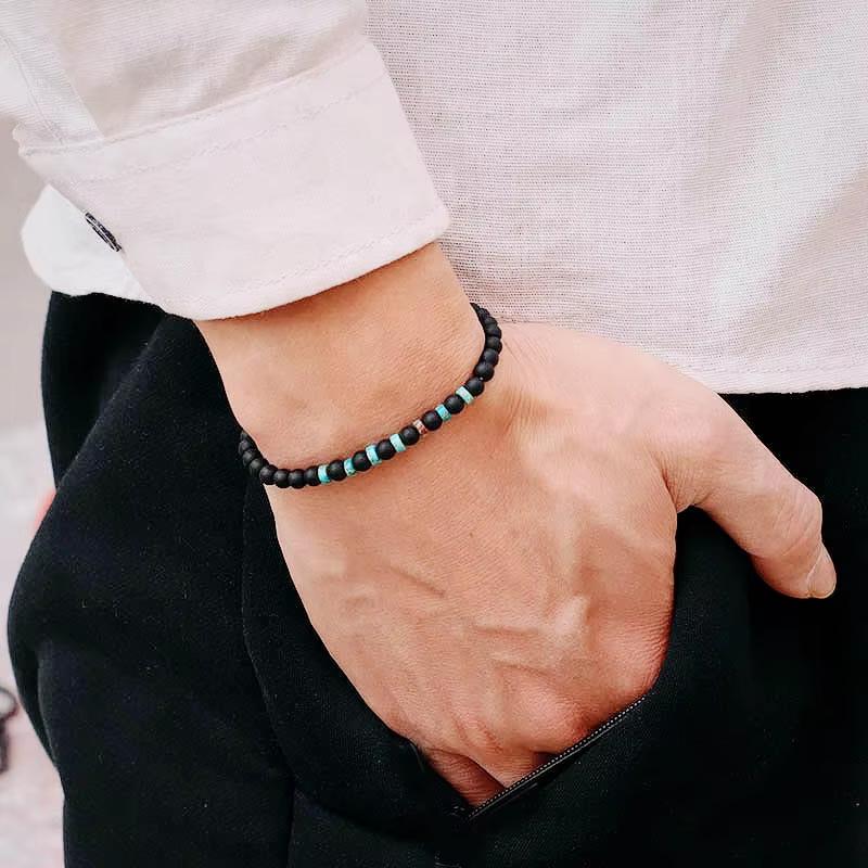 New Trendy Men Bracelet Natural Tiger Eyes Emperor Small Stone 4mm Beads Braclet Homme Accessories Bohemia Beach Jewelry