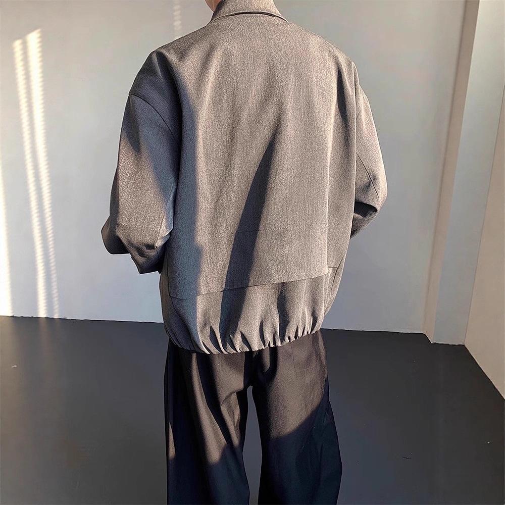 CleanFit Men's Deconstructed Short Suit Jacket - Autumn/Winter Straight Shoulder Silhouette with Lapel Overcoat