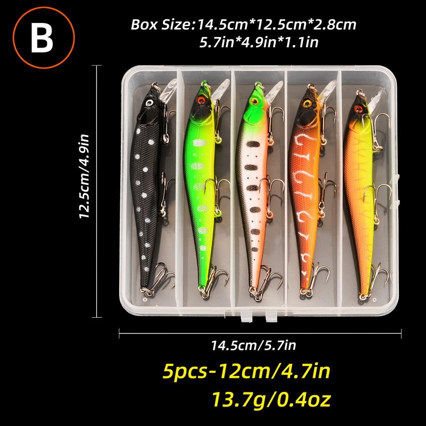 5pcs/box Fishing Lure13.7g/10g Minnow Crankbait Wobblers 3D Eyes Perch Artificial Bait Pike Carp Bait Swim Bait Fishing Pesca