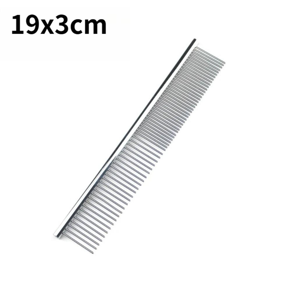 Stainless Steel Dog Comb Long Thick Hair Fur Removal Brush 19cm Pets Dog Cat Grooming Dematting Combs for Shaggy Dogs