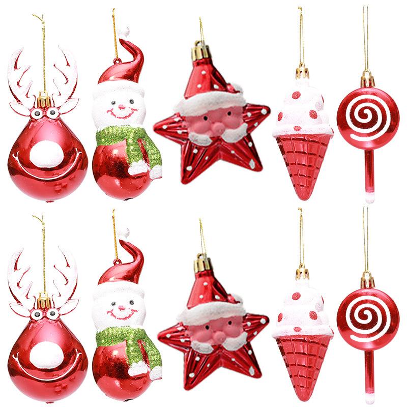 3/6Pcs/Pack Home Decoration New Year Plastic DIY Christmas High Quality Hanging Pendant Lollipop Gifts