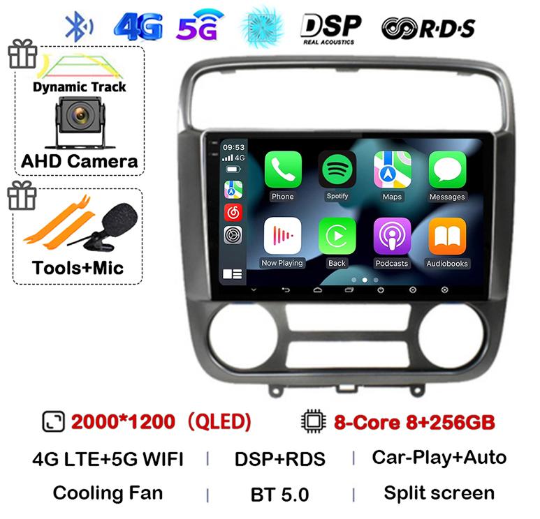 Android 14 Carplay Auto for Honda Stream 2001-2004 MT/AT 2din Car Radio Stereo Multimedia Video Player Audio Navigation GPS WIFI