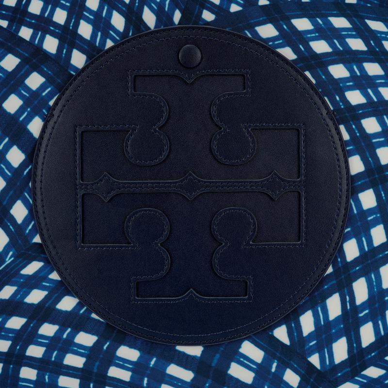 TORY BURCH Tangli Baiqi Ella Embossed Logo Printed Striped Tote Bag Tote Bag Shopping Bag Artificial Leather Polyester (Polyester Fiber) 145610-401
