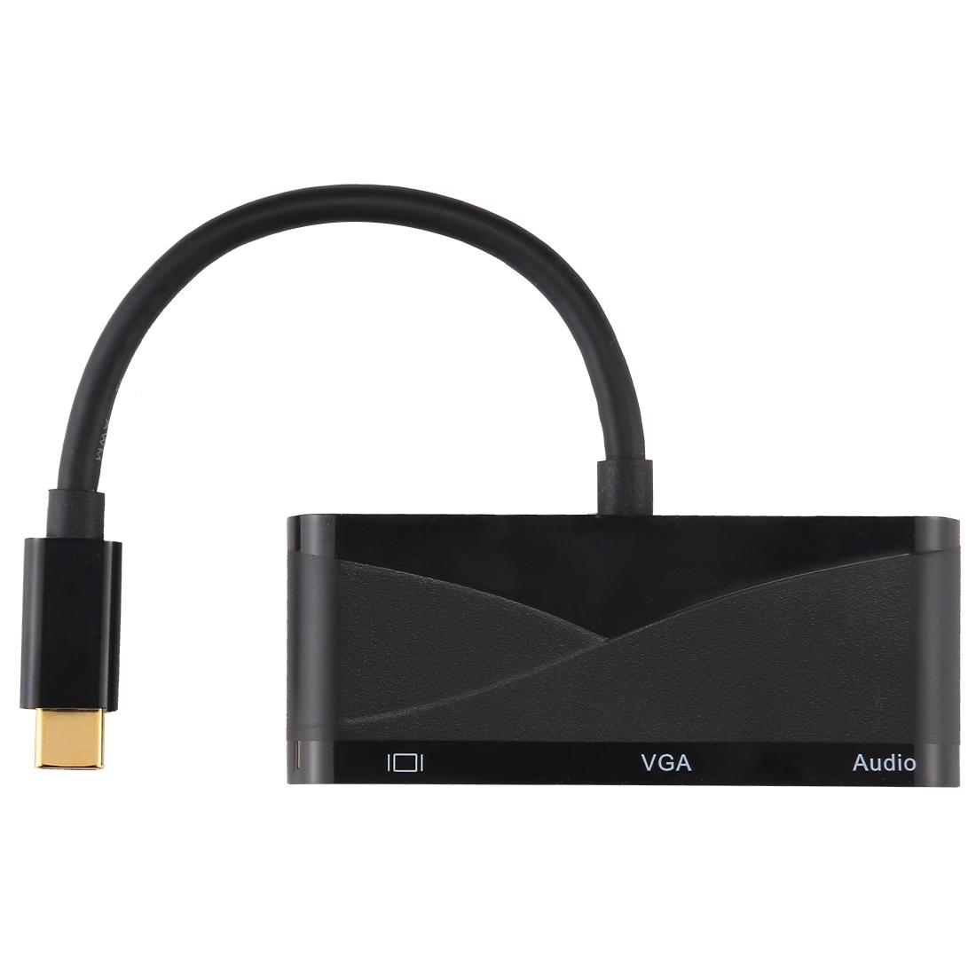 

V83 Type-C to 4K HDMI+VGA+3.5mm Audio+USB Multi-function Adapter As Shown A