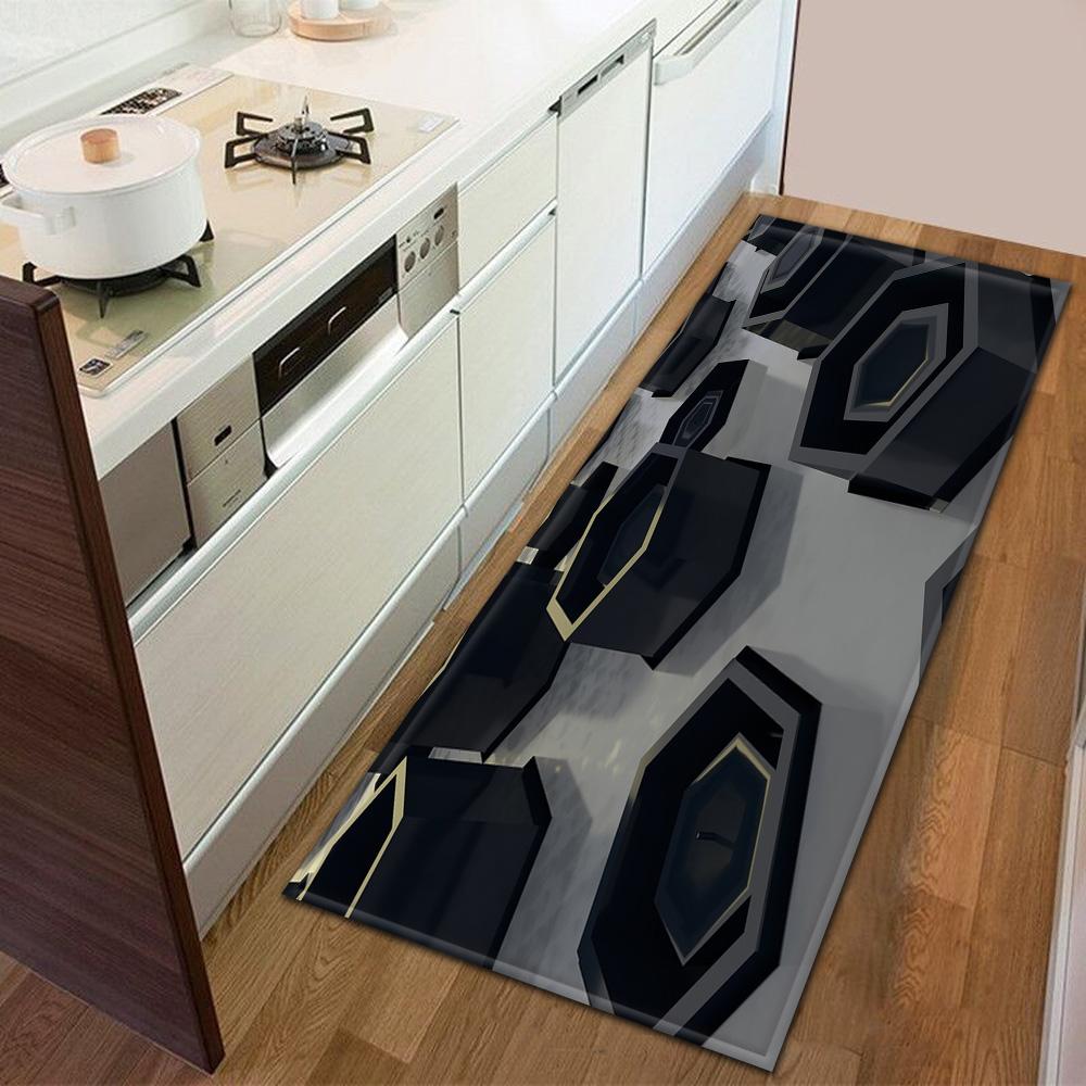 Entrance Door Mat Kitchen Bedroom Carpet Non-slip Floor Corridor Balcony Carpet Modern Printed Pattern Floor Mat