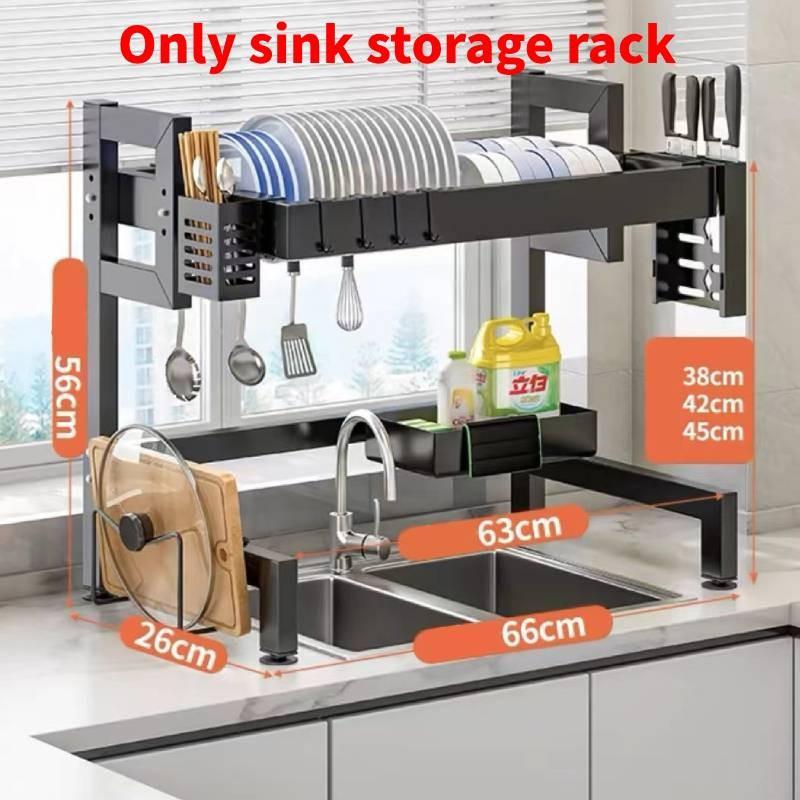 Wall Hanging Dish Drainer For Kitchen Counter With Drainage And Storage Function