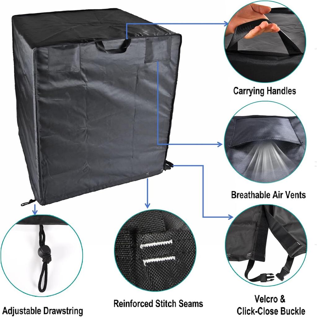 Central Air Conditioner Covers for Outside Units, 600D Heavy Duty Waterproof Snowproof & Windproof, Large AC Unit Covers Outdoor for Winter,Square AC