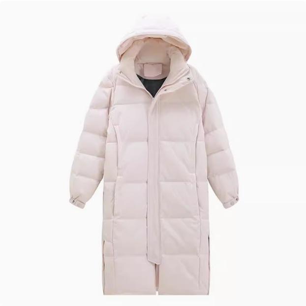Down jacket men's and women's super long over-knee thickened winter new couple loose Chinese play white duck down jacket