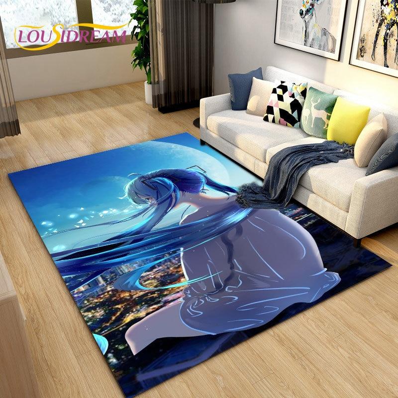 3D-Teppich mit japanischem Musik-Anime-Cartoon, Teppich für Wohnzimmer, Schlafzimmer, Sofa, Fußmatte, Dekoration, Kinder spielen, rutschfeste Bodenmatte