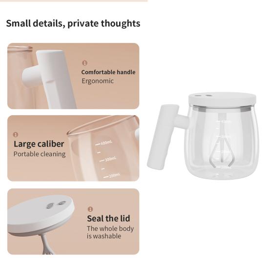 400ml Automatic Mixing Cup Food Grade Heat-resistant Fast Charging One Key Operation Leakproof Electric High Speed Self