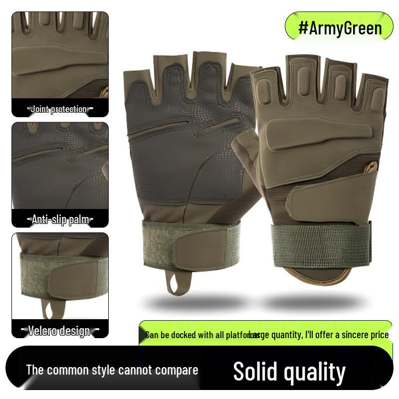 Men's Full-Finger Outdoor Tactical Gloves - Cut-Resistant, Wear-Resistant for Motorcycle Riding & Combat