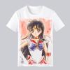 Japanese Girl Warrior Short Sleeved Tshirt for Womens Summer Water Ice Moon Rabbit Anime Peripheral Casual Half Sleeved