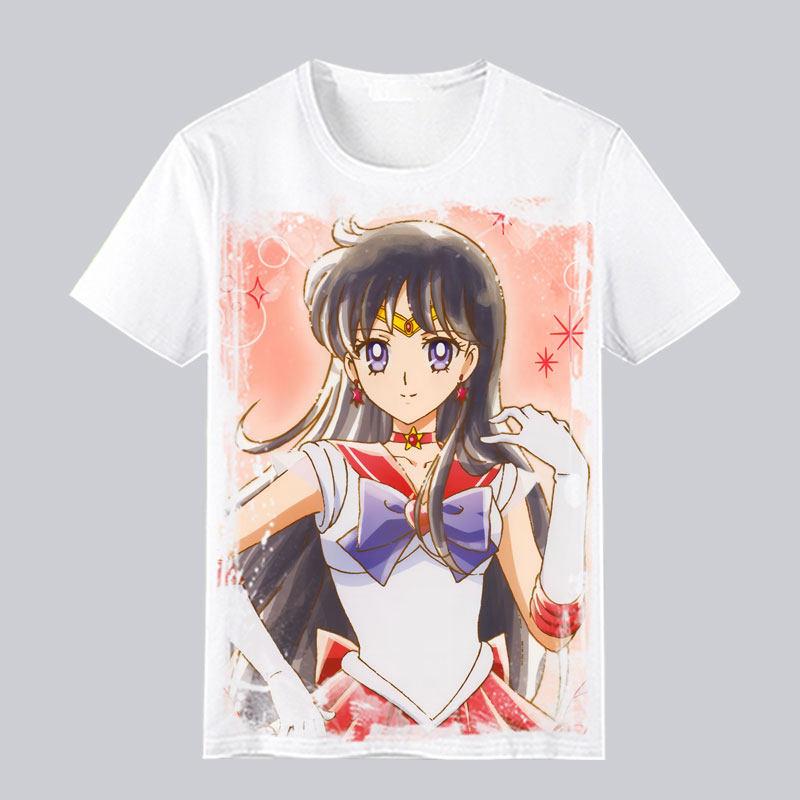 Japanese Girl Warrior Short Sleeved Tshirt for Womens Summer Water Ice Moon Rabbit Anime Peripheral Casual Half Sleeved