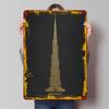 Burj Khalifa Złoty Metalowy Plakat Spersonalizowana Sztuka Ścienna Retro Vintage Blaszane Znaki do Dekoracji Garażu Pokoju Łazienki Domu