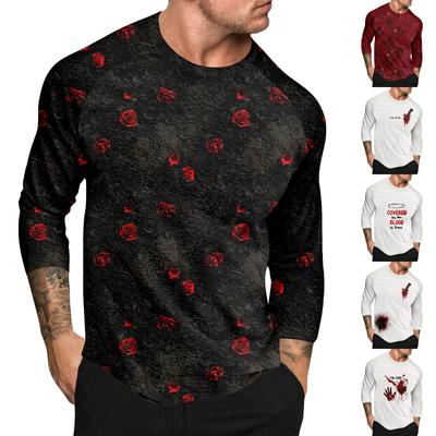 Halloween Print Raglan Sleeve Men's Long Sleeve Top