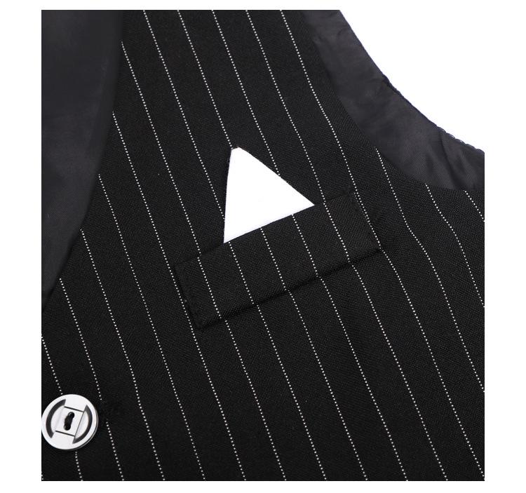2024 Boys' Striped Blazer Vest Set - Korean Style Trend for Spring & Autumn