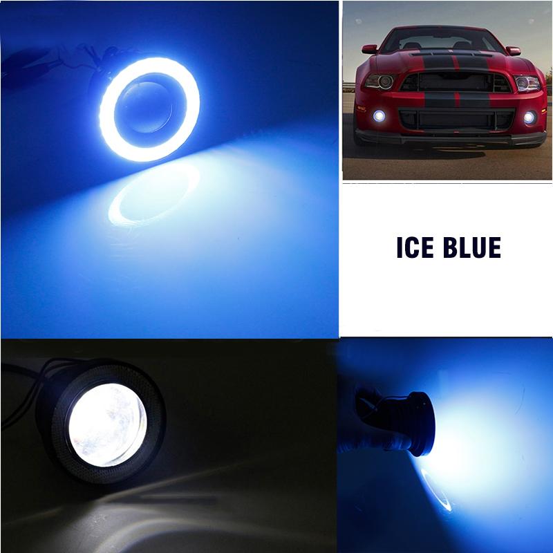 

Cob Angel Eyes Ice Blue Светодиодная фара Angel Ring Противотуманная фара 76 мм 2 шт.