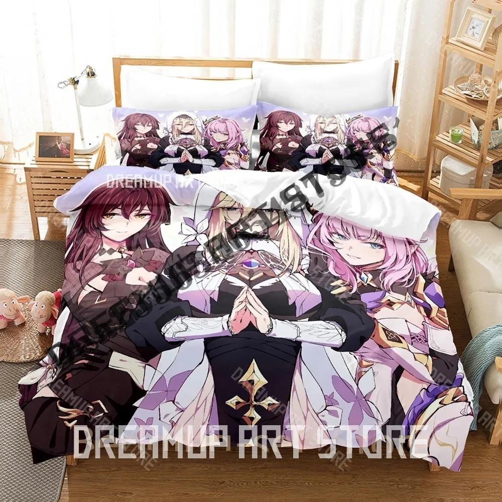 3D Print Elysia Honkai Impact 3rd Bedding Set Single Twin Full Queen King Size Bed Set Adult Bedroom Duvetcover Sets Anime