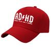 Cool And Handsome Adhd Slogan Baseball Cap, 100% Polyester Woven Hat, Adjustable Sun Protection Visor With Moisture-Wicking Tech
