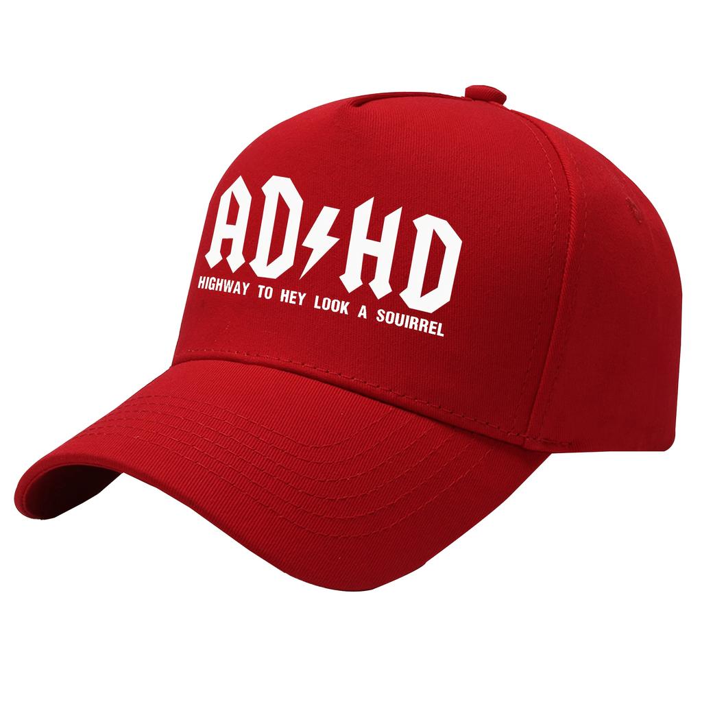 Cool And Handsome Adhd Slogan Baseball Cap, 100% Polyester Woven Hat, Adjustable Sun Protection Visor With Moisture-Wicking Tech