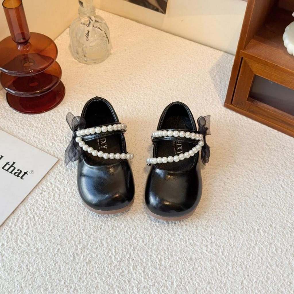 Girls Princess Shoes Children's Leather Shoes Pearl Mary Jane Shoes Fashion Performance Shoes