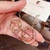 2022 Neue Mode Kreis Hängeohrringe Strass Metallohrringe Temperament Elegant Damen Anhängerohrringe Exquisite Geschenke