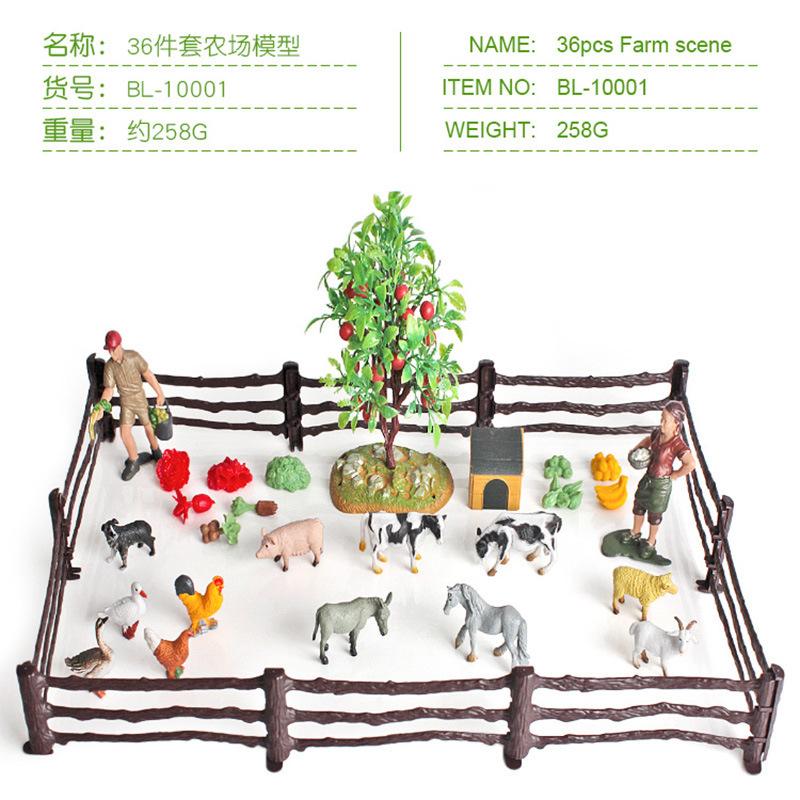 

Полный набор модели фермы с 36 пластиковыми фигурками животных и свежими овощами
