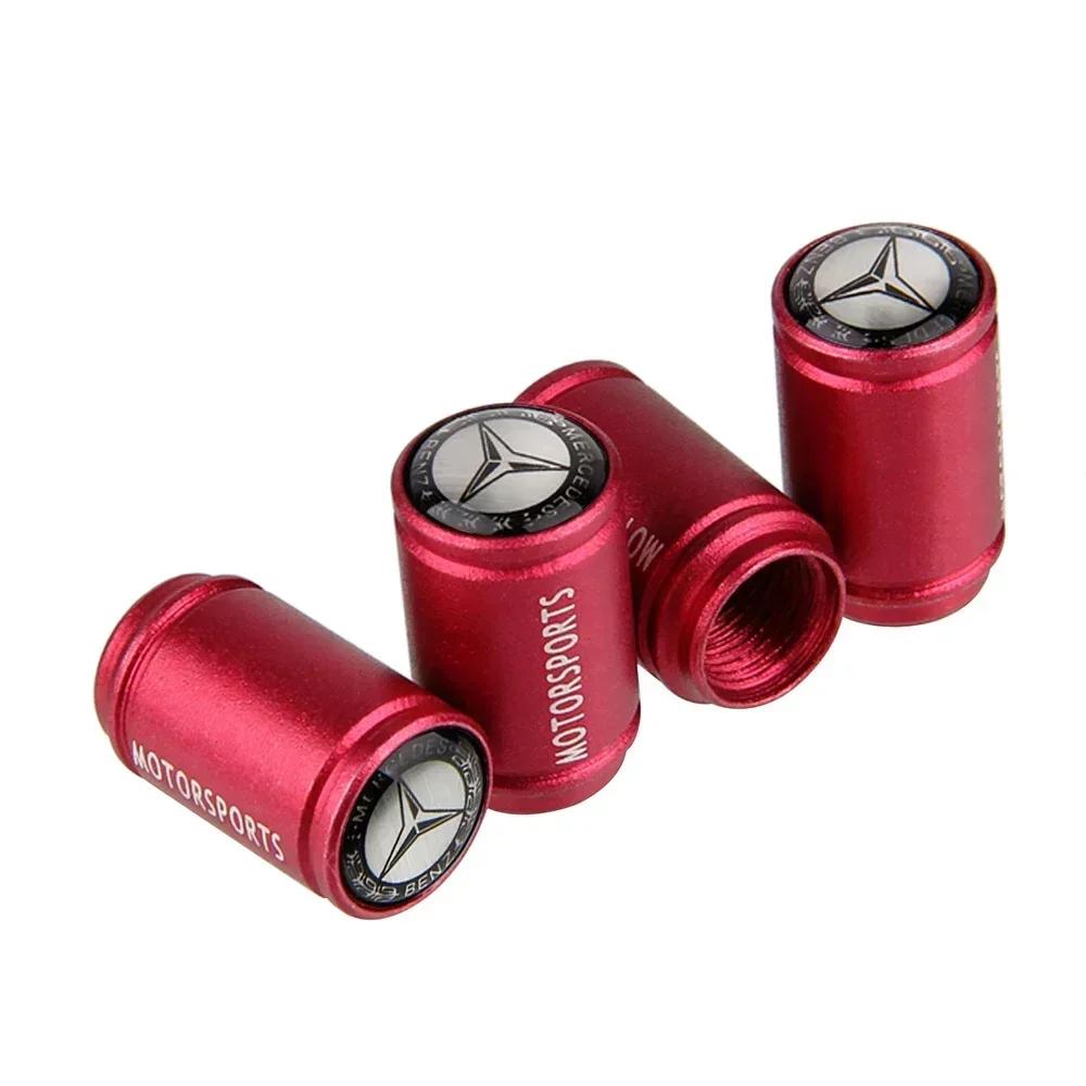 2025 Hot 4Pcs Matte Metal Car Wheel Tire Valve Caps For Mercedes Benz W210 W211 W212 W176 W164 C180 W222 CLK Air Nozzle Cover Ac