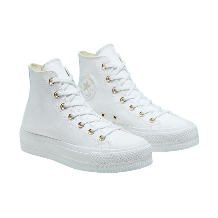 Converse Chuck Taylor All Star Platform High White Women Sneakers Gold 568380C