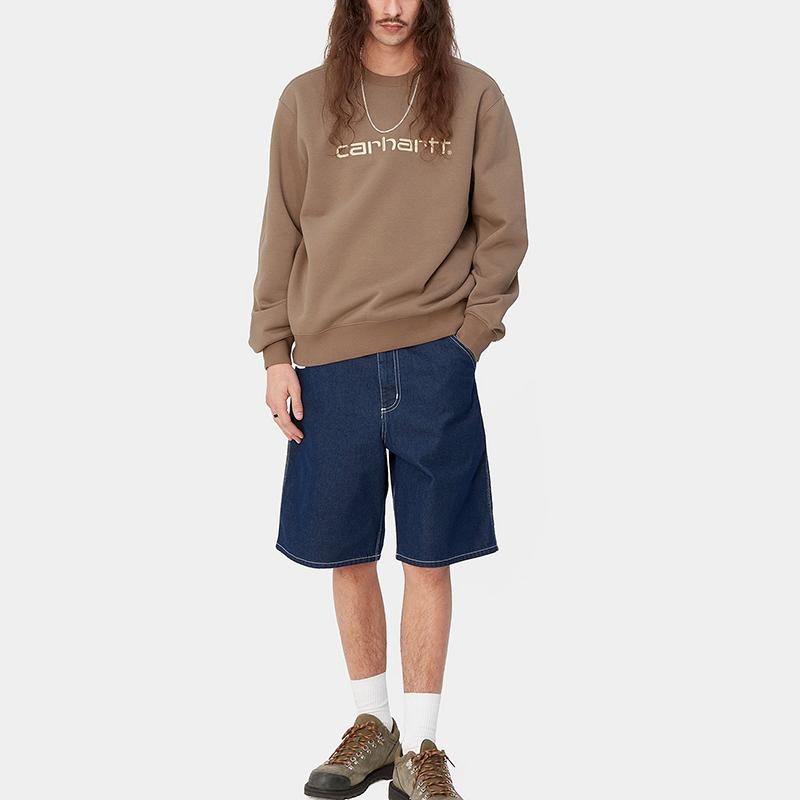 Carhartt WIP Carhartt Logo Letter Pattern Crew Neck Long Sleeve Sweatshirt Men Sweatshirt Khaki I030546-24E-XX