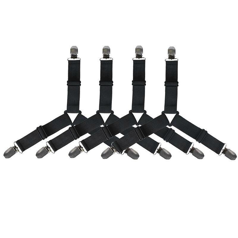 4 X Triangle Suspender Holder Bed Mattress Sheet Straps Grippers Fasteners