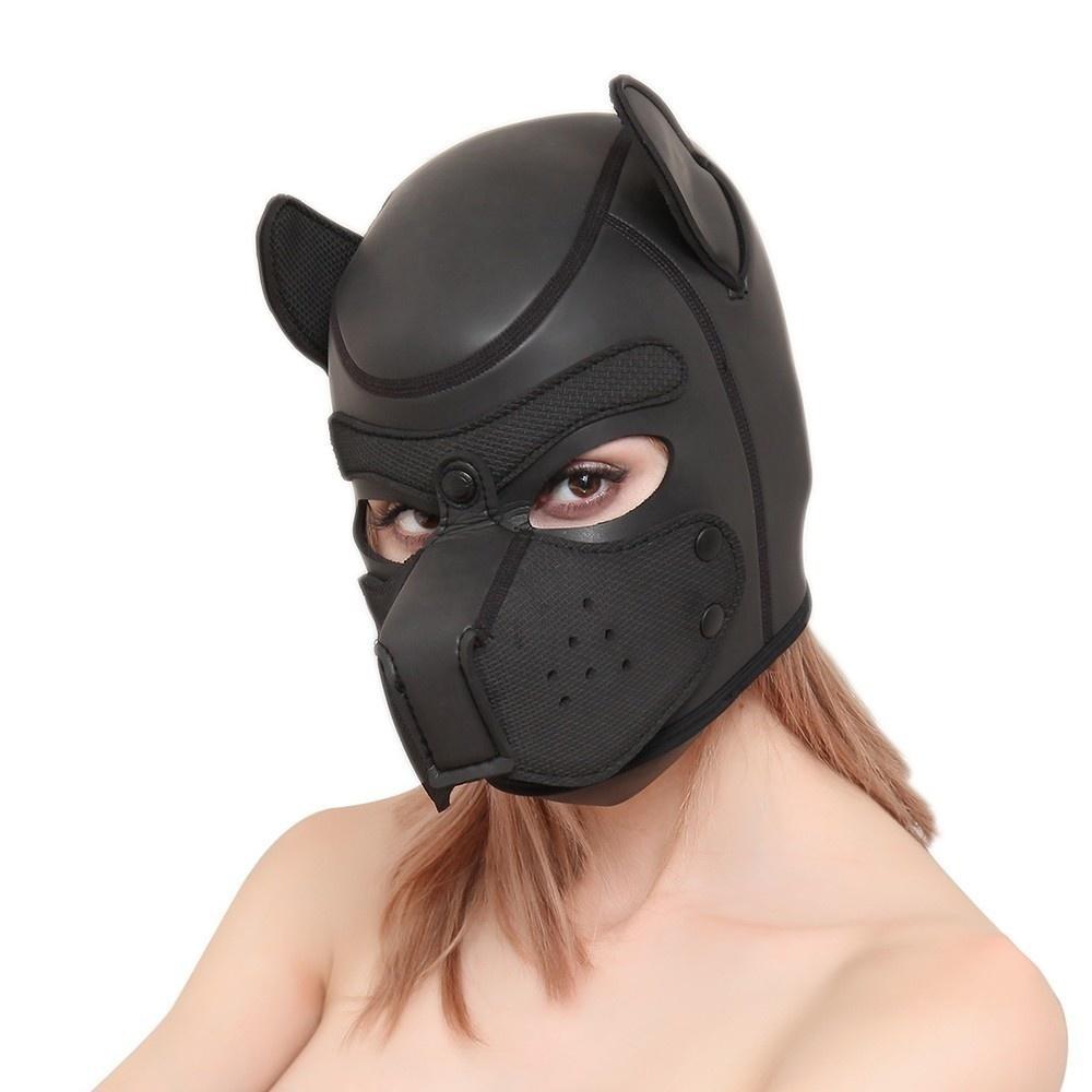 Sexy Dog BDSM Bondage Puppy Play Hoods Slave Rubber Pup Mask Fetish Adult Games Couples SM Flirting Games Toys For Erotic