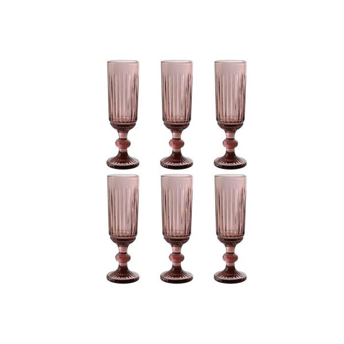 Lot de verres à vin - Home ESPRIT - 6 pièces - Rose - 12,41x13,65x14,39 cm - Multicolore - Taille unique