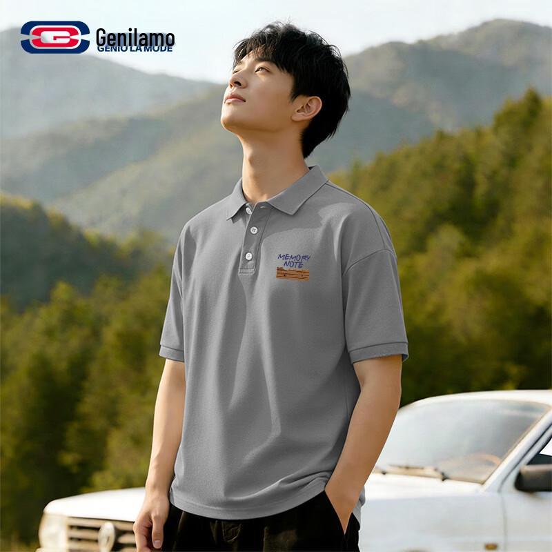 GENIOLAMODE Men s Ice Silk Polo Shirt M