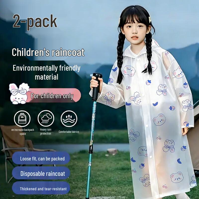 Kids Disposable Printed Rain Poncho