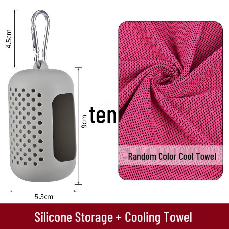 Silicone Outdoor Sports Quick-Drying Cooling Towel with Portable Storage Box